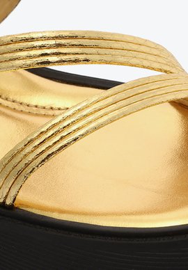 Sandália Papete Dourado