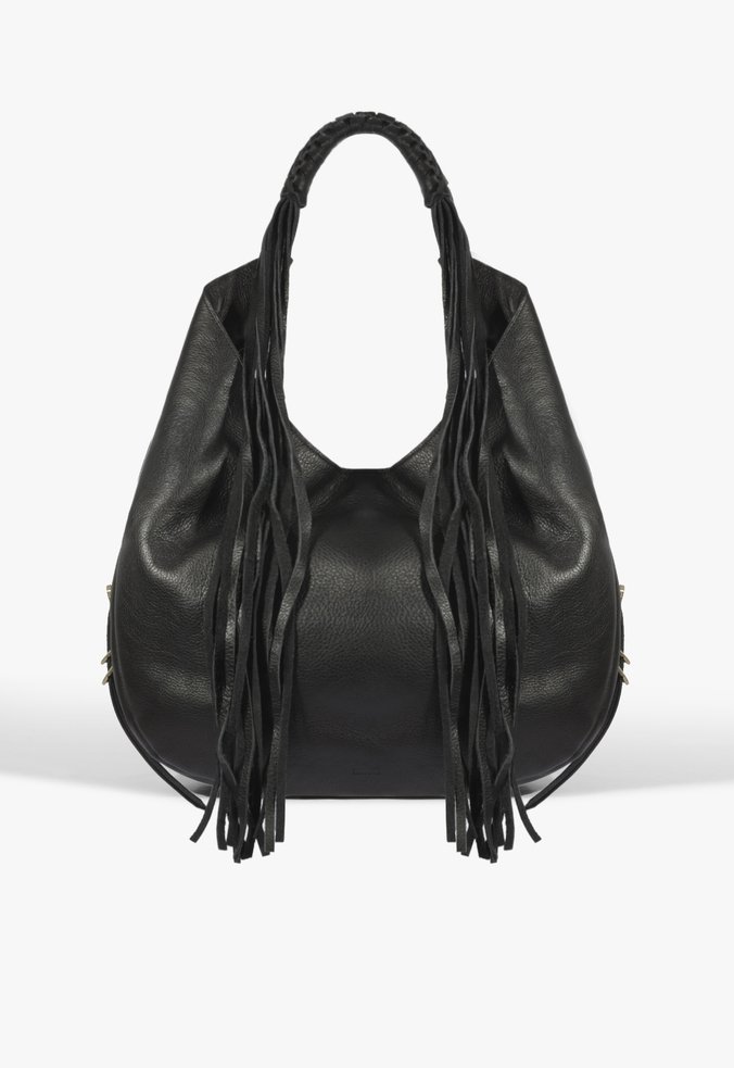 Bolsa Hobo Maxxi Hobo Jack Handmade Grande Couro Preta