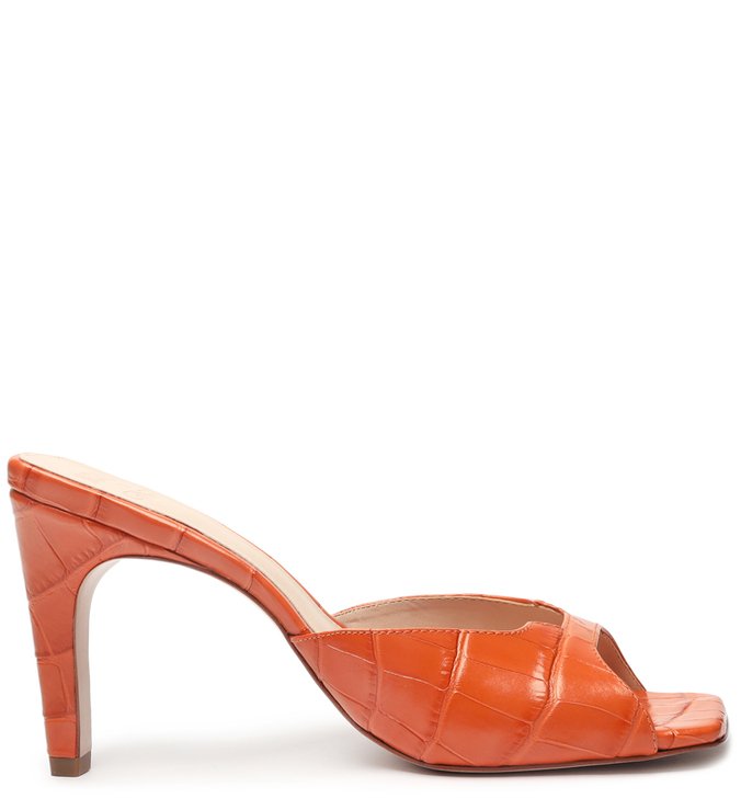 Schutz X Ginger Mule Geometric Croco Laranja