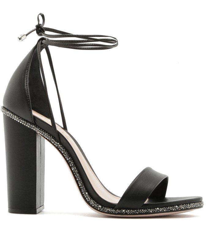 schutz sandalia salto grosso