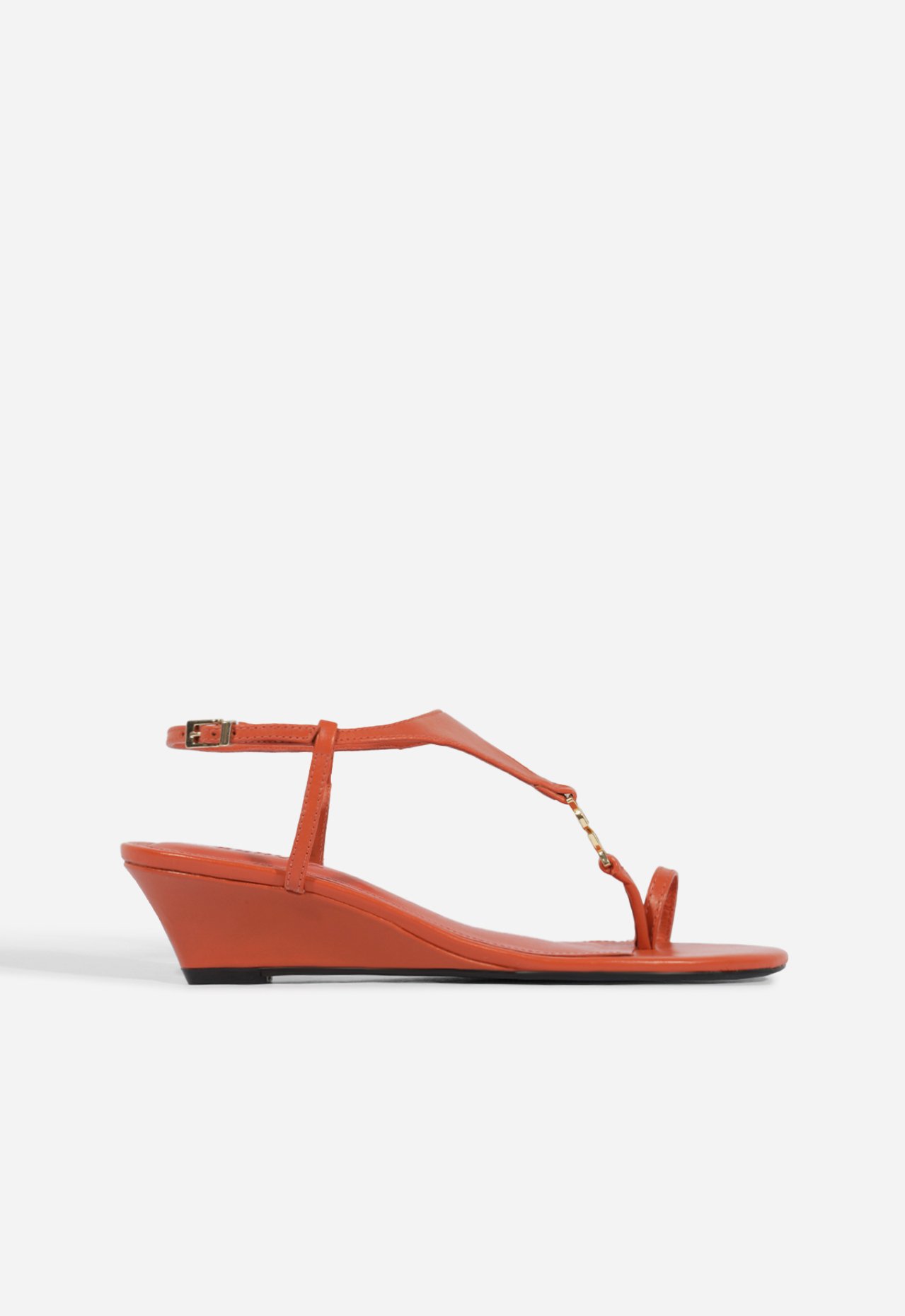 Sandália Anabela Kate Couro Laranja Neon | Schutz