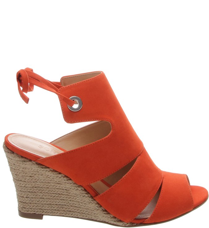 Sandália Anabela Power Nobuck Orange Sandália Anabela Power Nobuck Orange