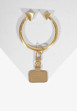 Bag Charm Virgo Piercing Couro Bege