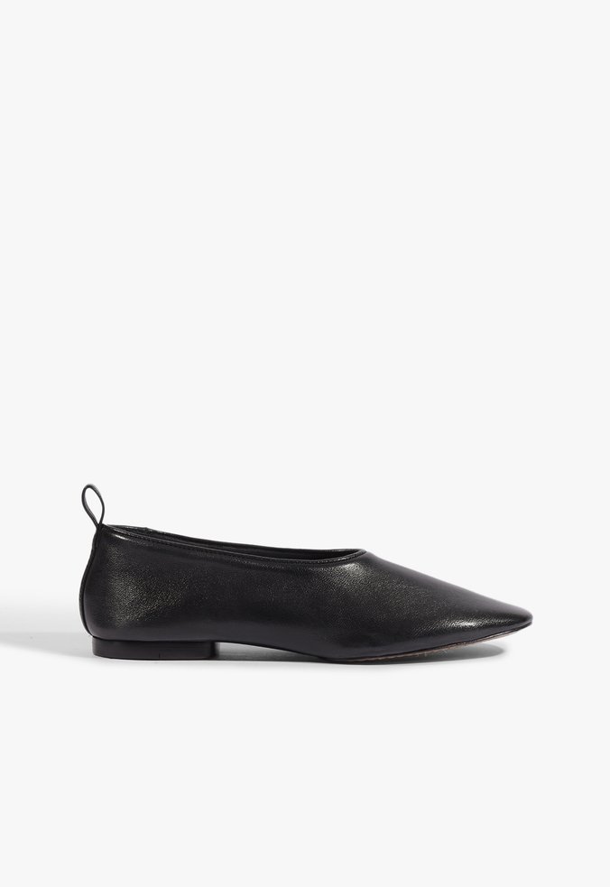 Sapatilha Hadley Bico Redondo Couro Preto