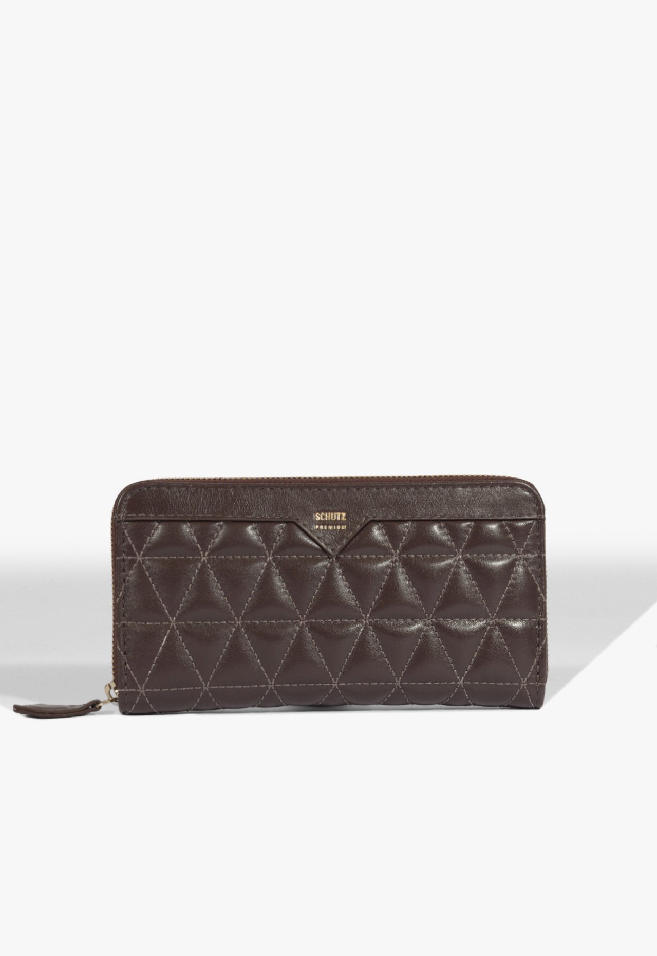 Carteira Grande 944 Matelassê Couro Marrom Escuro | Schutz