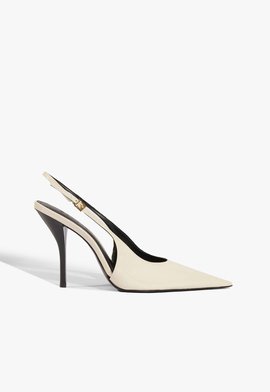 Scarpin Slingback Mid Couro Branco