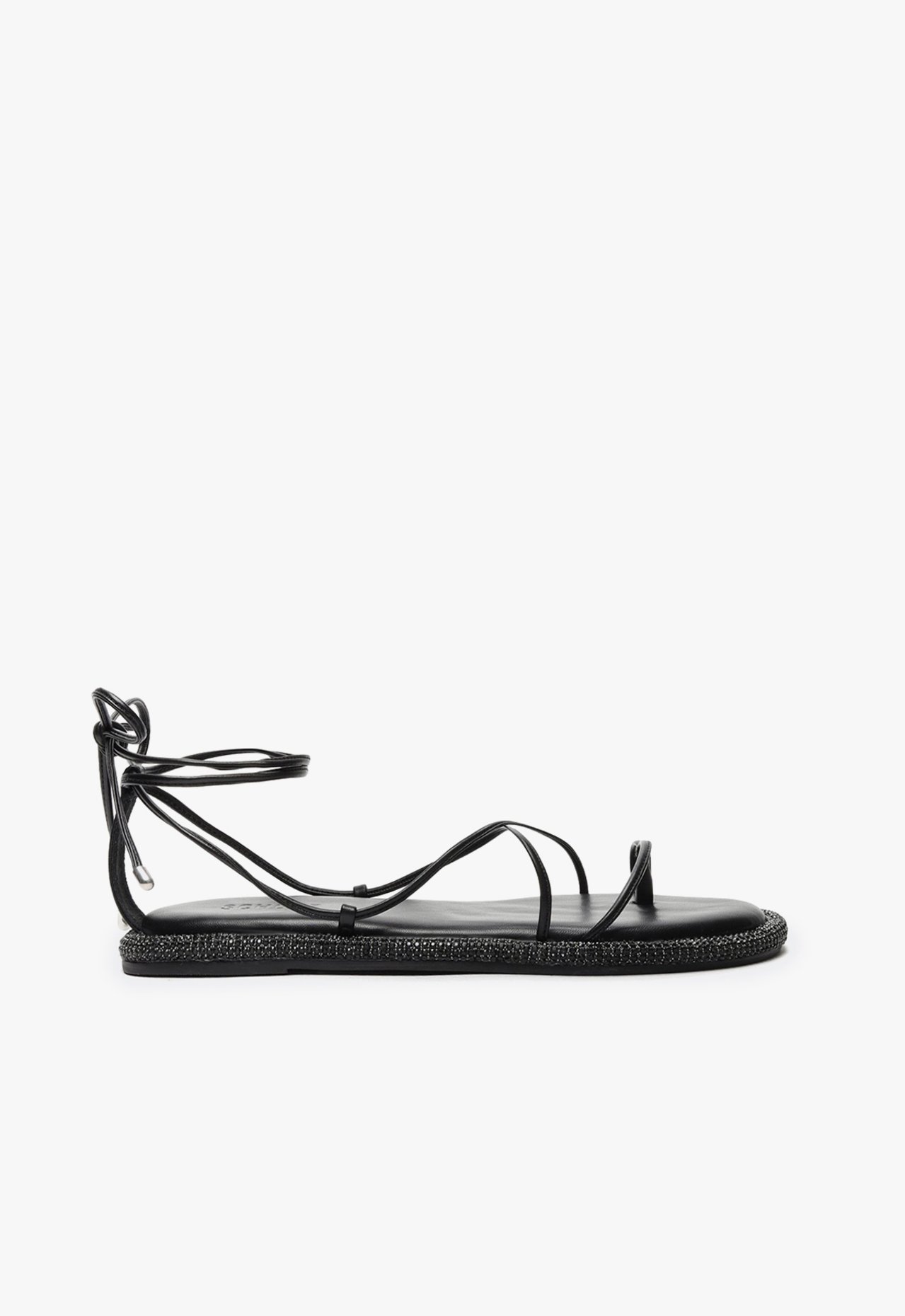 Sandália Rasteira Kittie Amarração Preta | Schutz