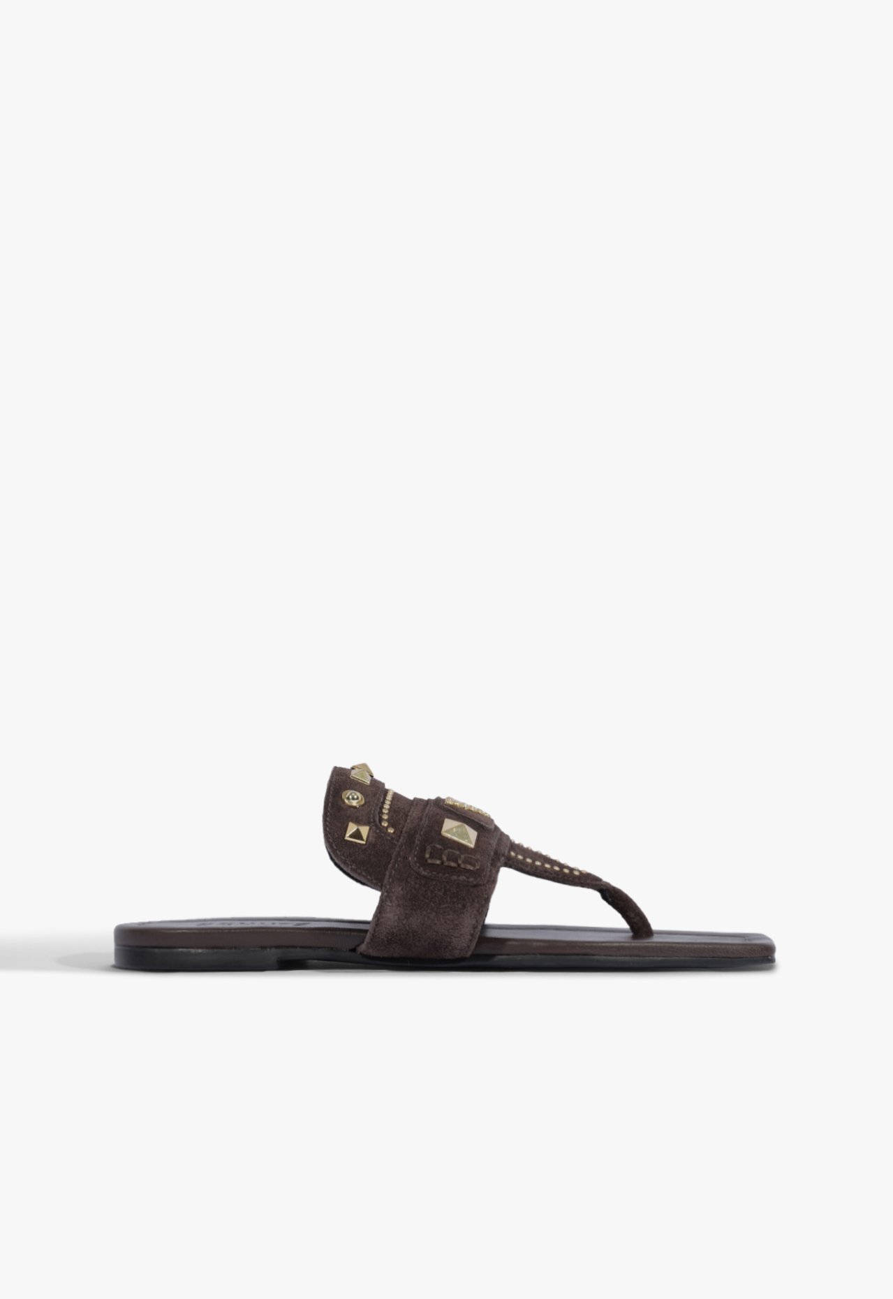 Sandália Rasteira Jade Couro Marrom | Schutz