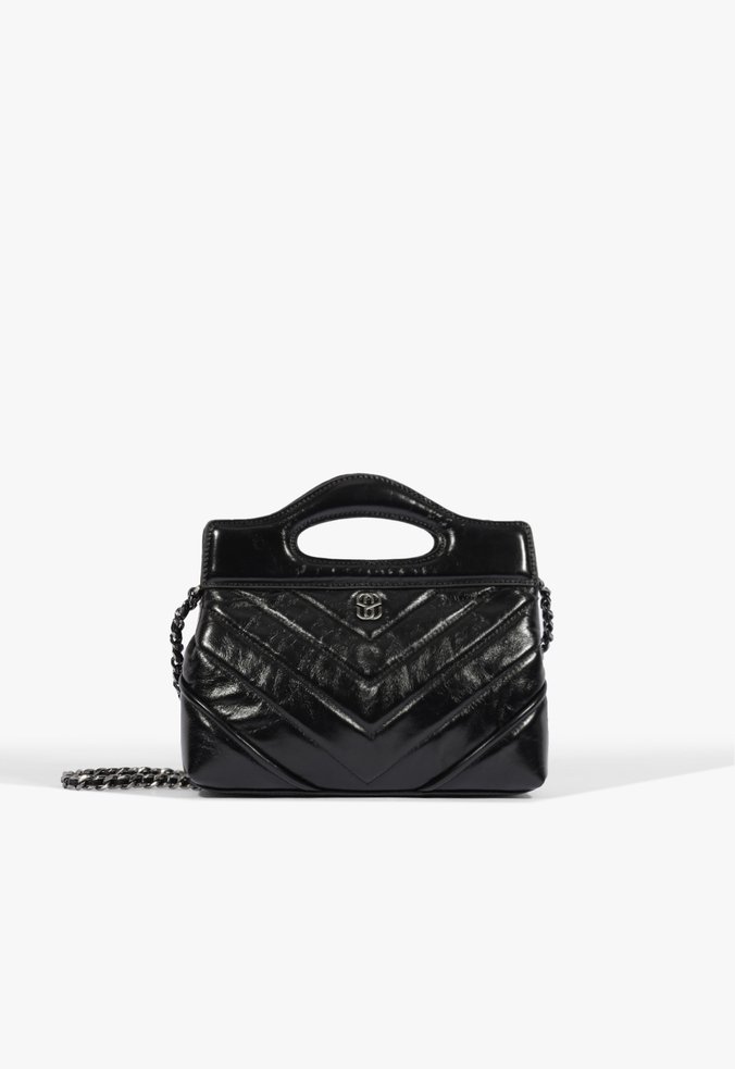 Bolsa Tiracolo Elyse Pequena Couro Preta