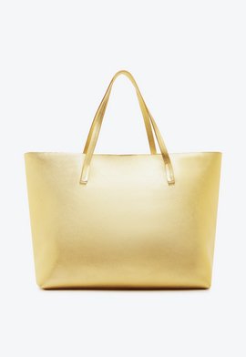 Bolsa Shopping Grande Betty Couro Dourada