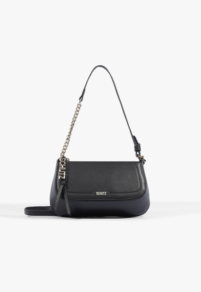 Bolsa Tiracolo Pequena Couro Tina Preta