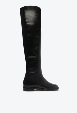 Bota Montaria Over the Knee Couro Preta