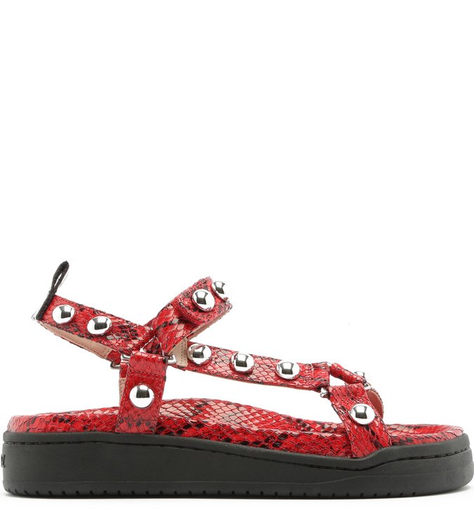 Sporty Sandal Python Studs Red Sporty Sandal Python Studs Red