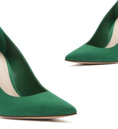 Sapato Scarpin Nobuck Verde