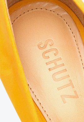 Sapato Scarpin Salto Alto Camurça Amarelo