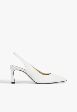 Scarpin Slingback Mid Heel White