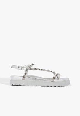 Sandália Papete Brilho Prata
