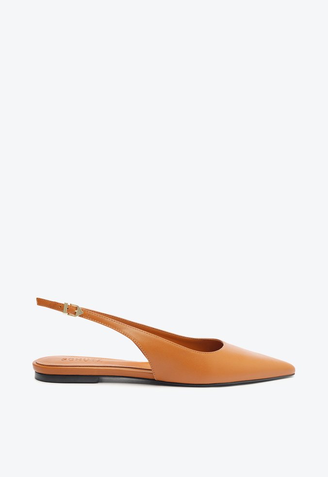Mule Slingback Rasteiro Couro Marrom