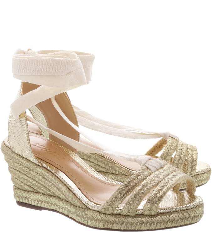 Sapato Espadrille Amarração Bege Sapato Espadrille Amarração Bege