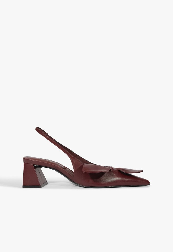Scarpin Slingback Rhonda Mid Couro Vinho