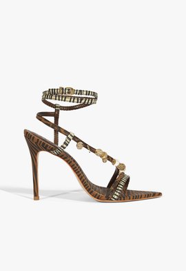 Sandália Salto Fino Marrom