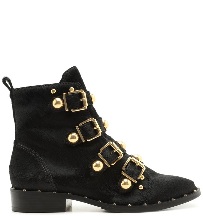 Combat Boot Flat Studs Soft Black