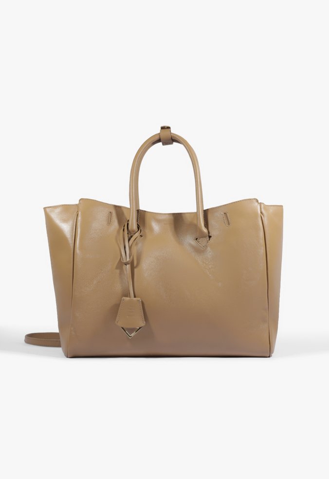 Bolsa Tote Grande Couro Bege