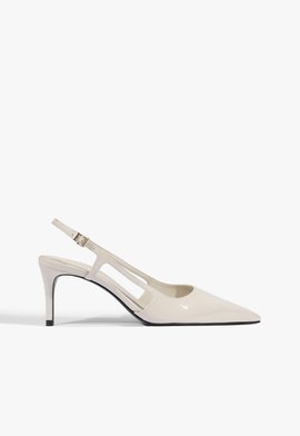 Scarpin Boris Mid Couro Verniz Branco