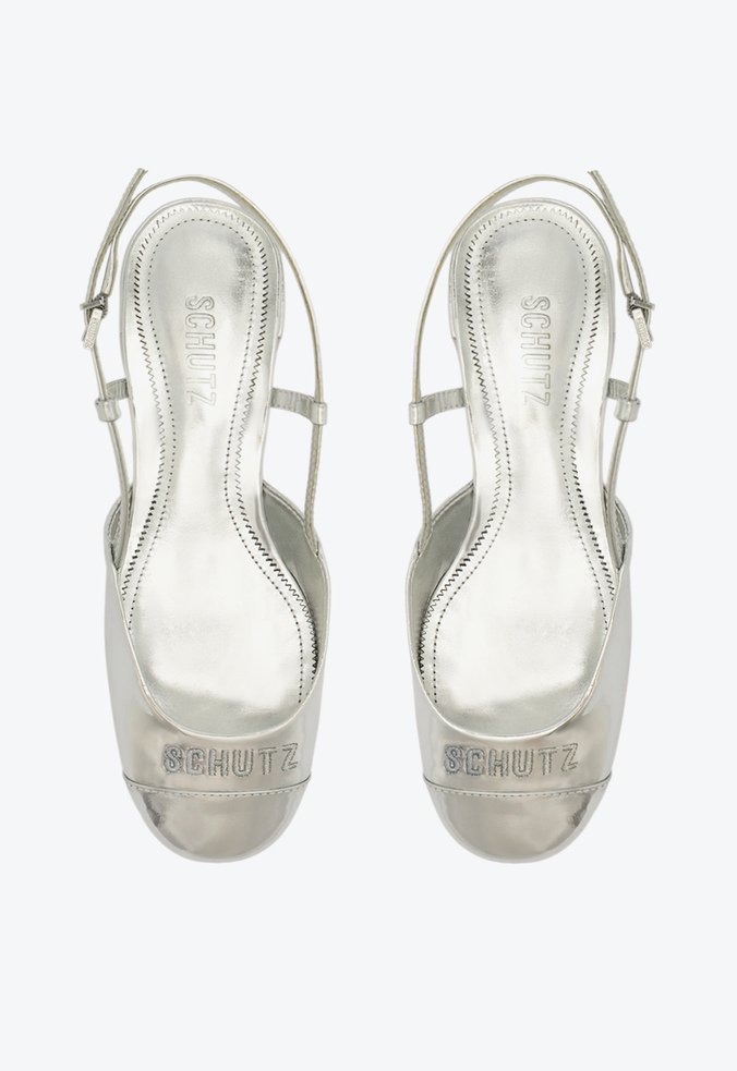 Sapato Boneca Logomania Prata | Schutz