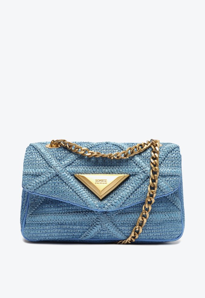 Bolsa Tiracolo Pequena 944 Knotty Ráfia Azul | Schutz
