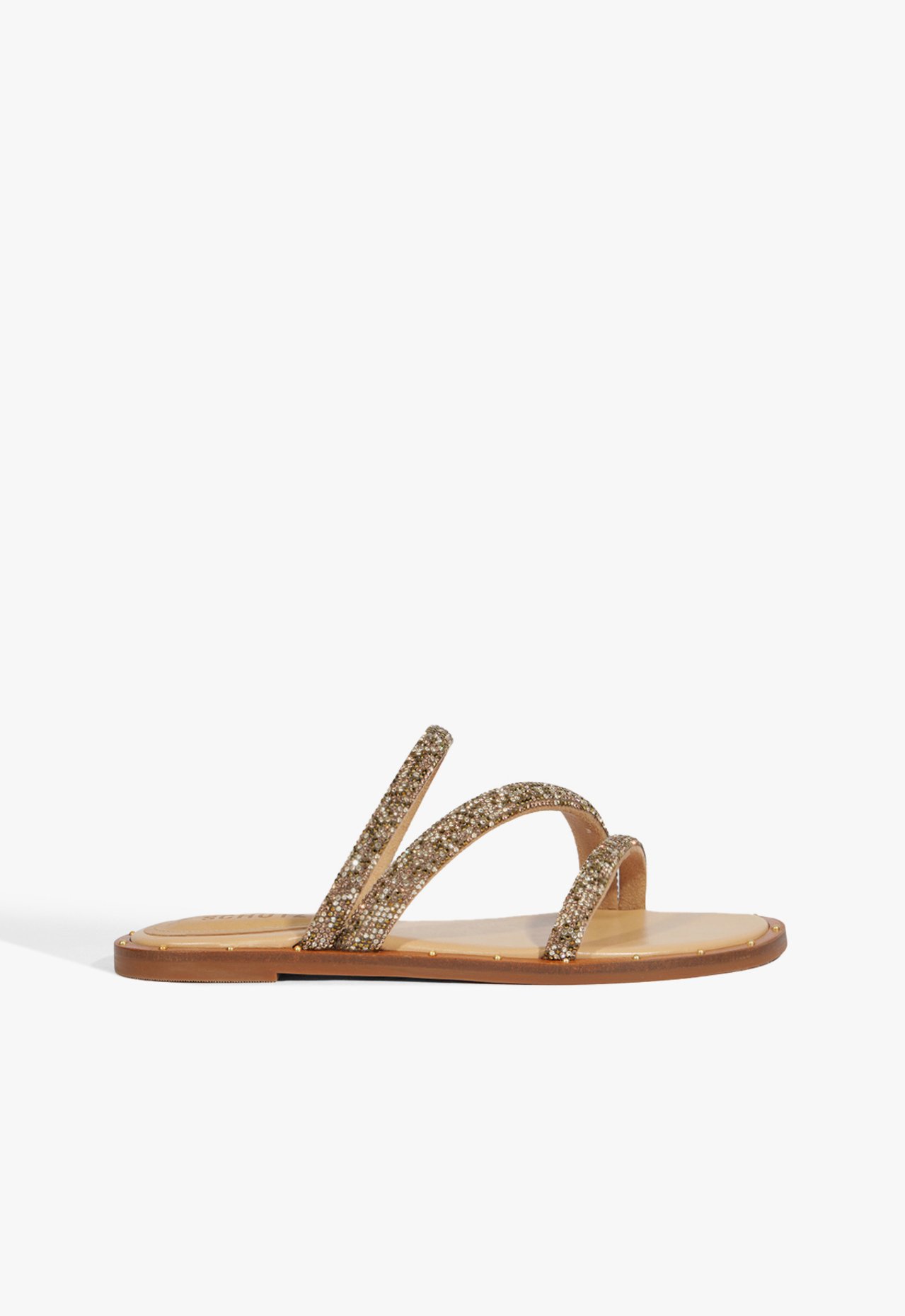 Sandália Rasteira Brilho Preta | Schutz