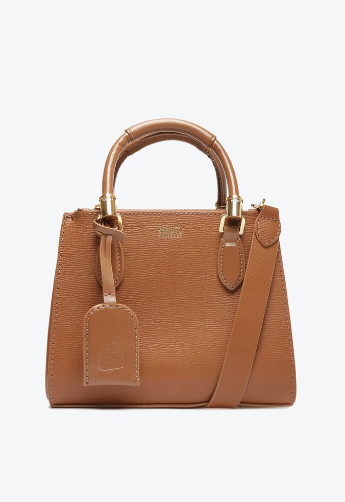 Bolsa Mini Tote Tiracolo Lorena Couro Marrom
