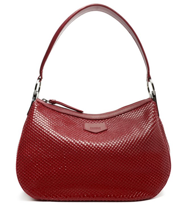 Bolsa Tiracolo Média Tessa Couro Snake Vermelha