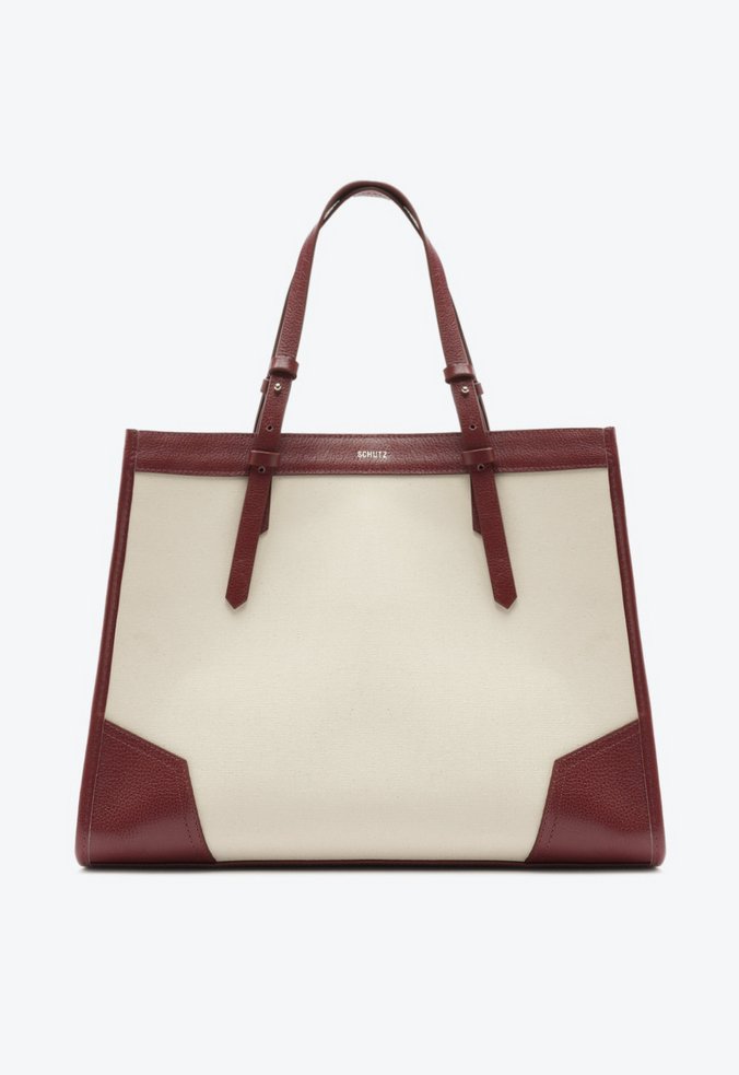 Bolsa Shopping Grande Susan Lona Couro Vermelha