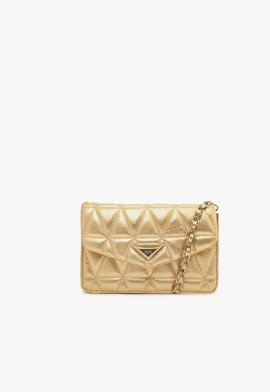 Bolsa Tiracolo Pequena 944 Couro Dourada