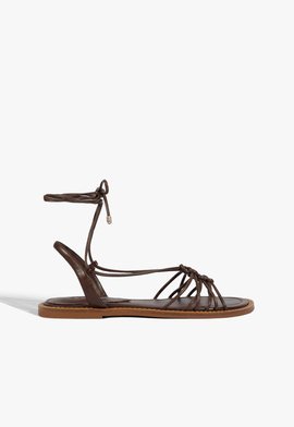 Sandália Kate Lace Up Flat Marrom | Schutz