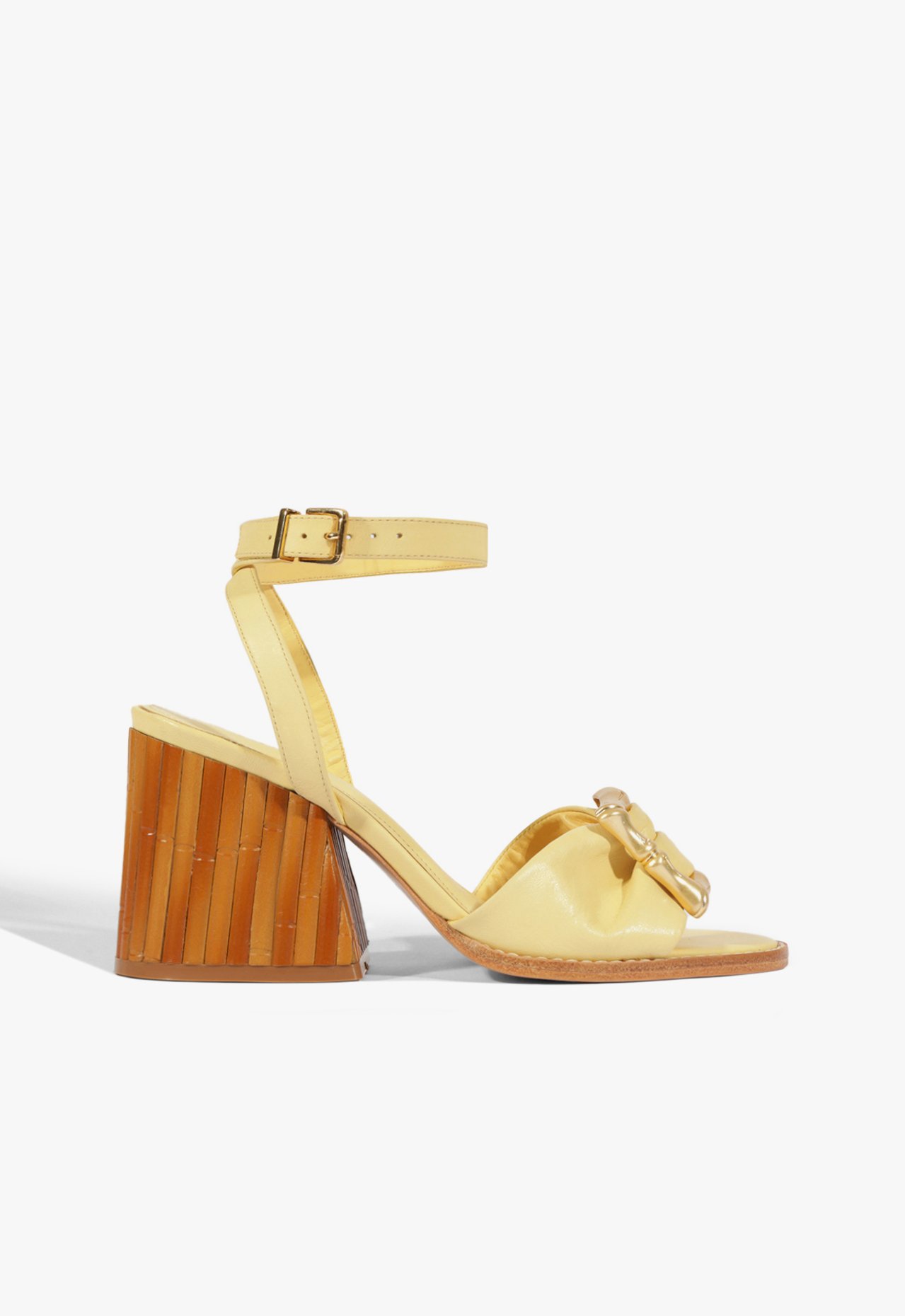 Sandália Enola Bamboo Couro Amarelo | Schutz