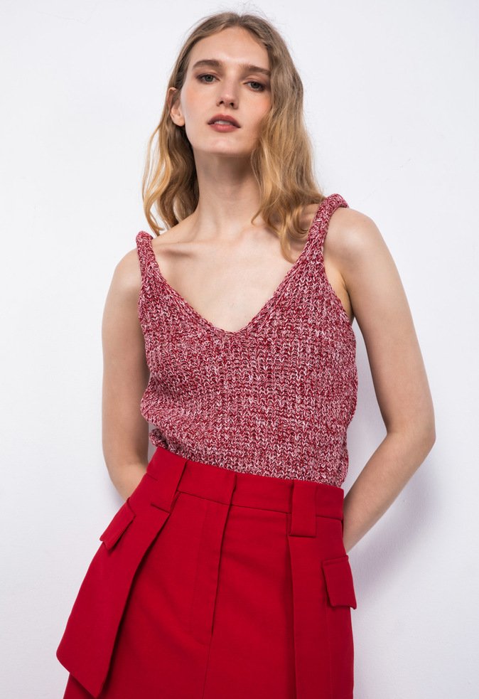 Top Tricô Adelaide Cropped Rosa