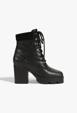 Bota Coturno 240 Lace Couro Preto