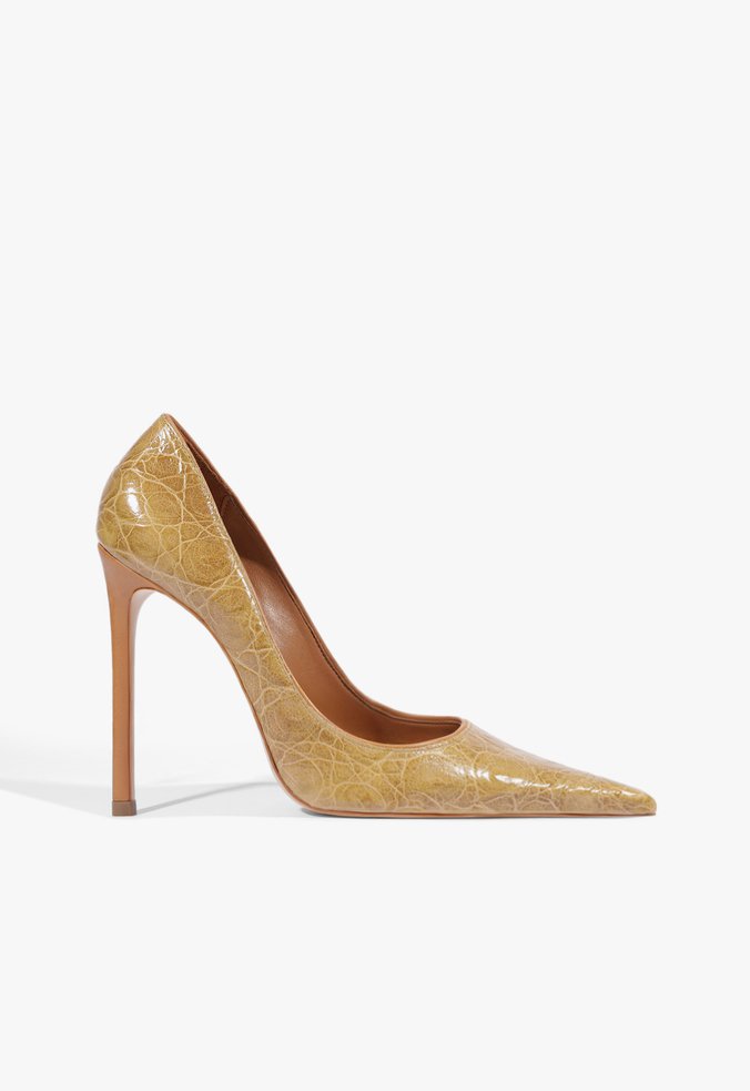 Scarpin Clara Couro Verde Oliva