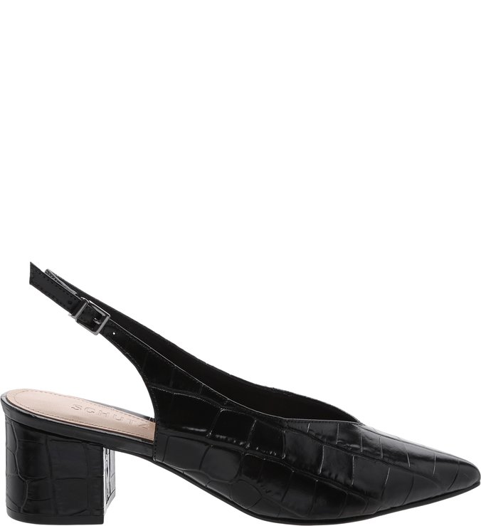 Scarpin Slingback Croco Black Scarpin Slingback Croco Black