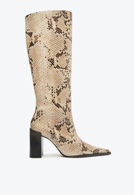 Bota Couro Animalprint Snake