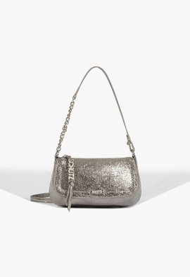 Bolsa Tiracolo Pequena Tina Couro Prata Velho