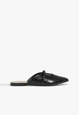 FLAT MULE CROCO Preto