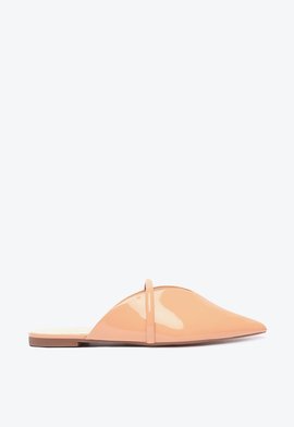 Sandália Rasteira Flat Verniz Bege