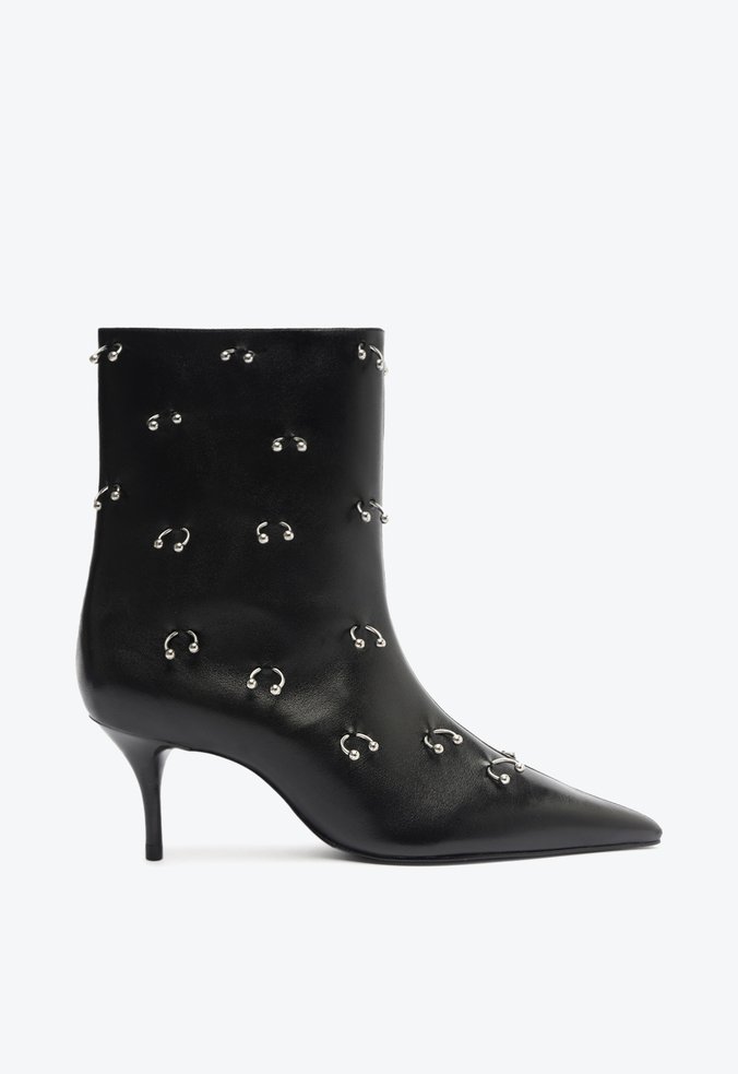 Bota Frances Piercing Couro Preta