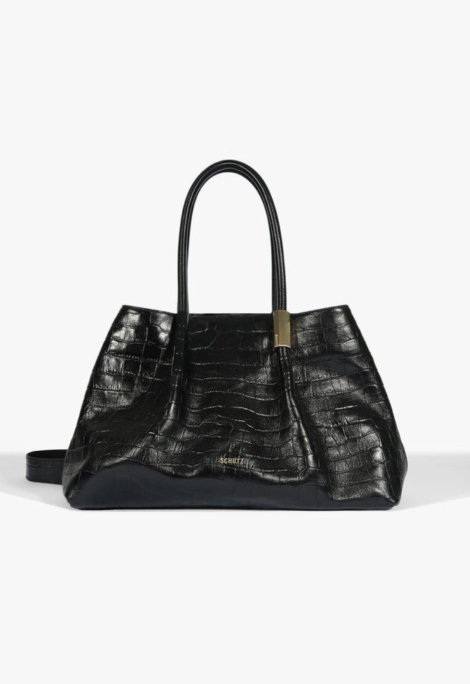 Bolsa Shopping Margot de couro preto