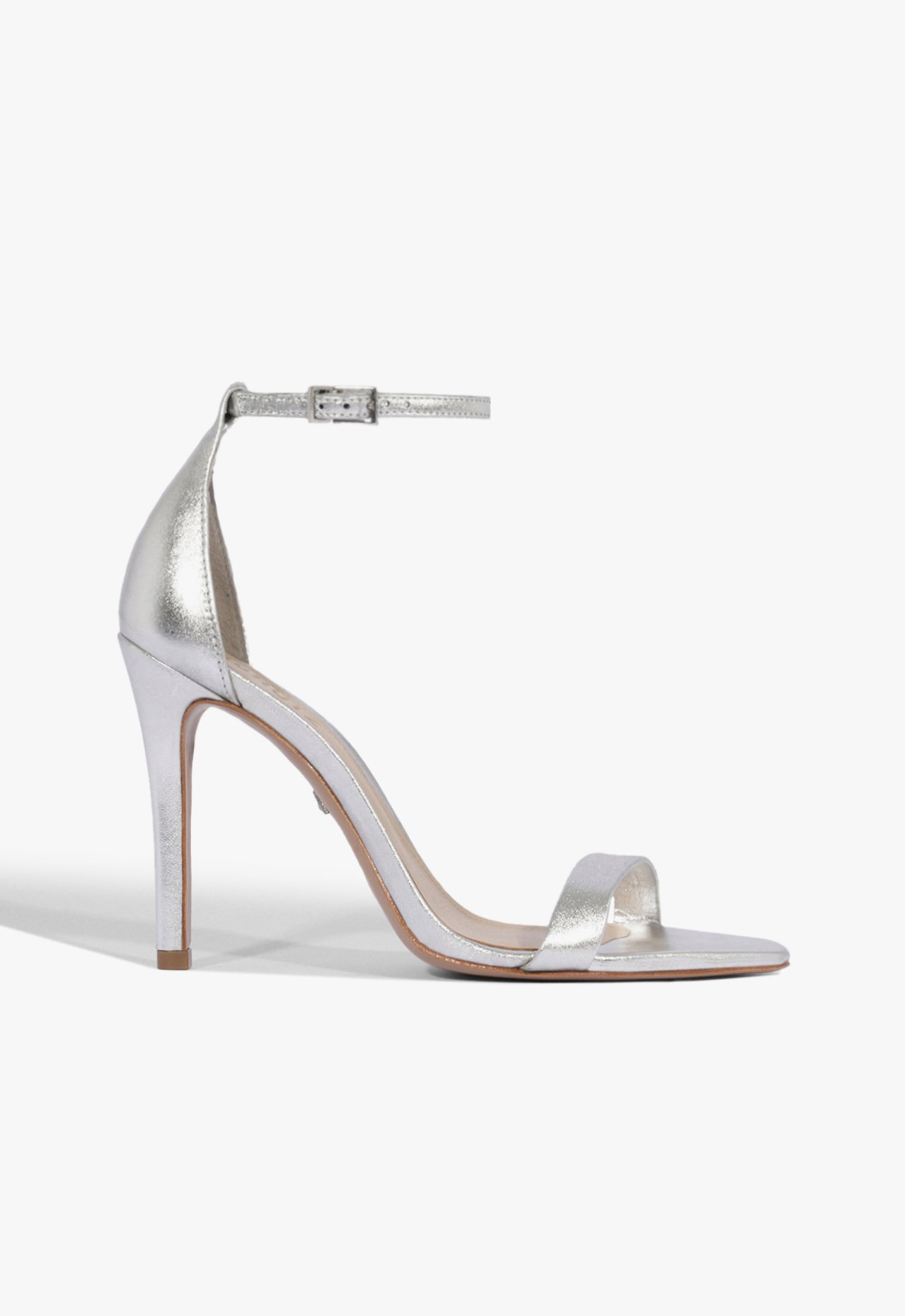 Sandália Gisele Salto Alto Couro Prata | Schutz