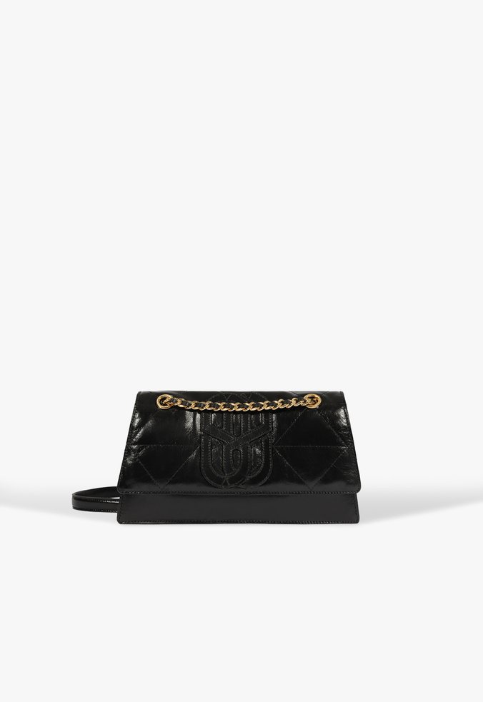 Bolsa Tiracolo Crossbody Maiorca Pequena Couro Preta