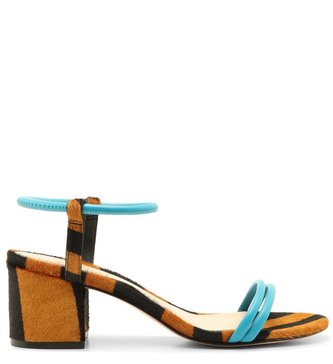 Sandália Block Heel Zebra Blue Sandália Block Heel Zebra Blue